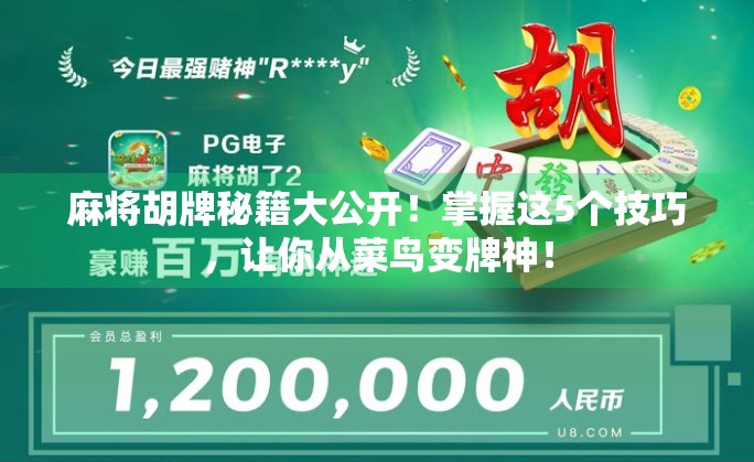 麻将胡牌秘籍大公开！掌握这5个技巧，让你从菜鸟变牌神！